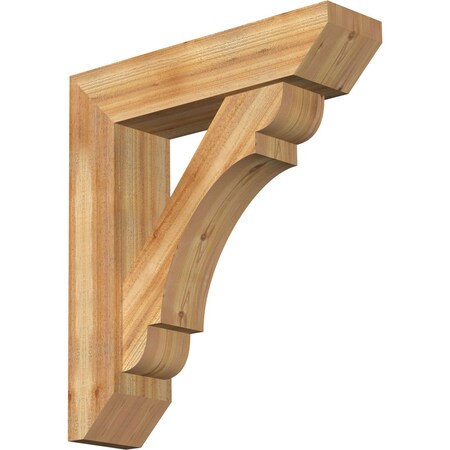 Ekena Millwork Olympic Slat Rough Sawn Bracket w/ Offset Brace, Western Red Cedar, 8"W x 32"D x 36"H BKT0806X32X36OLY06RWR